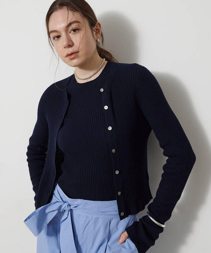 無縫羅紋針織開衫