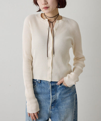 無縫羅紋針織開衫