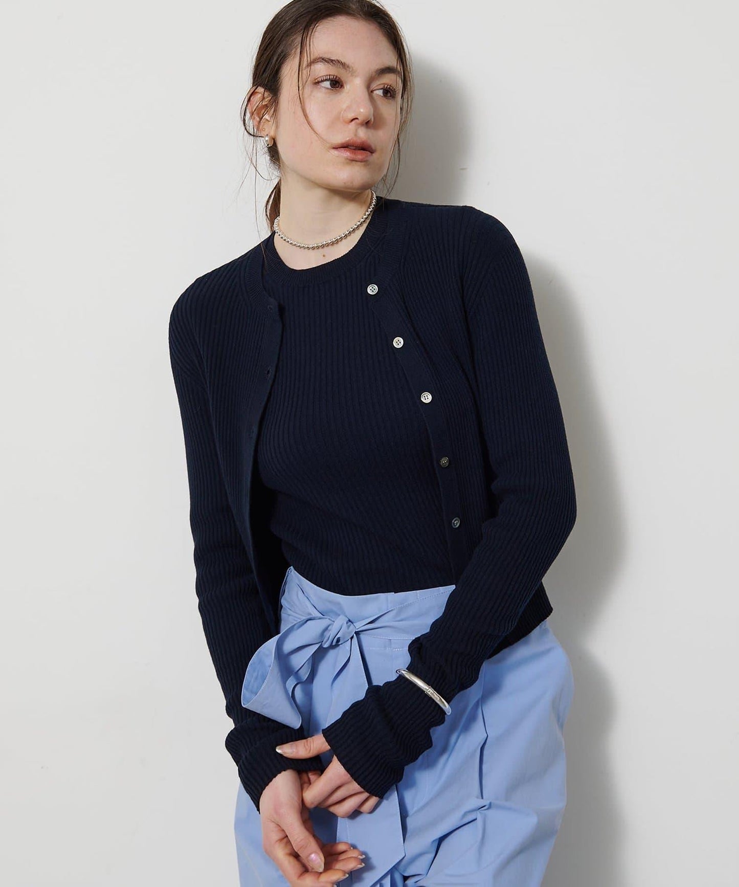 無縫羅紋針織開衫