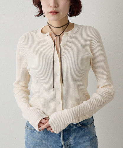 無縫羅紋針織開衫