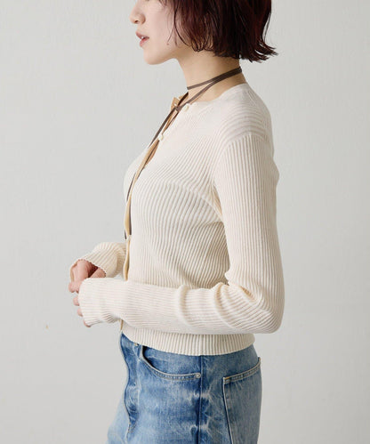 無縫羅紋針織開衫