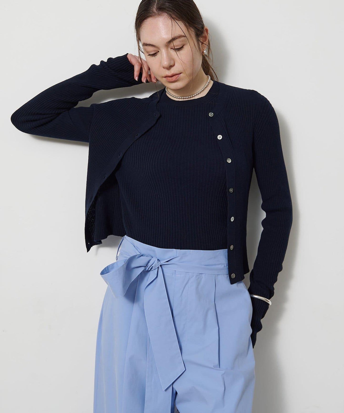 無縫羅紋針織開衫