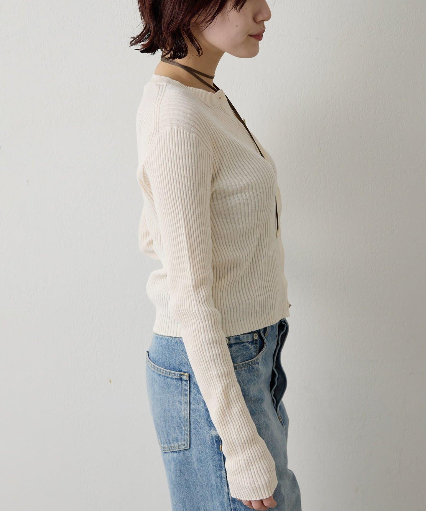 無縫羅紋針織開衫