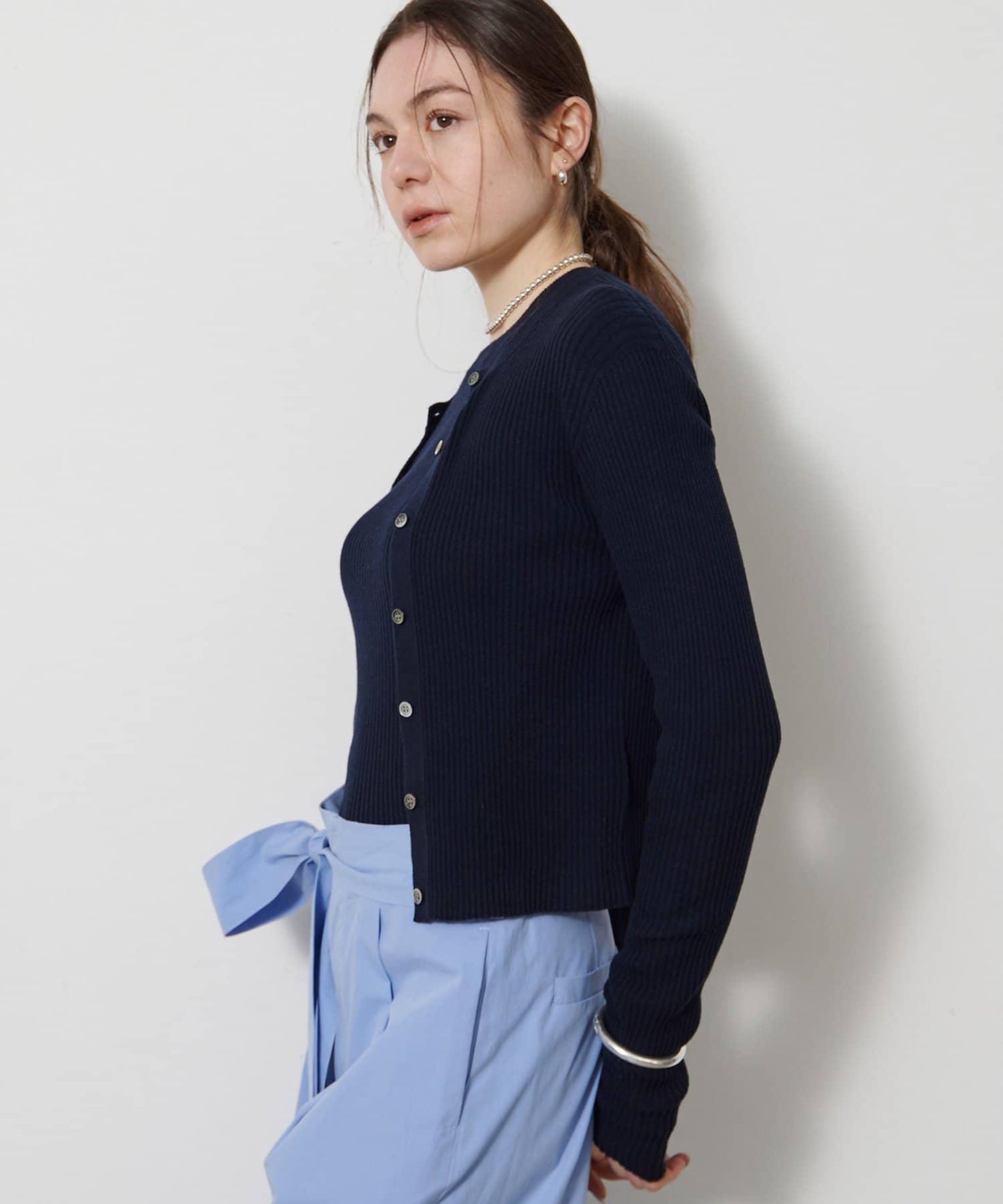 無縫羅紋針織開衫