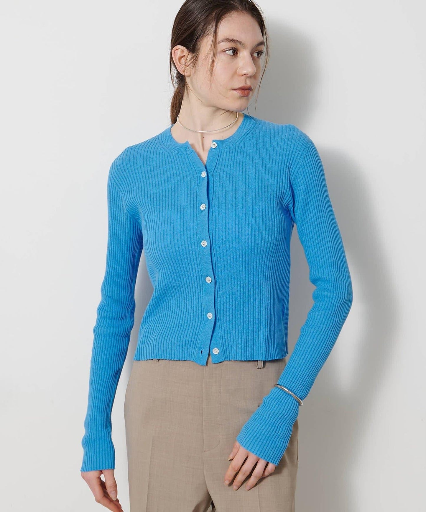 無縫羅紋針織開衫