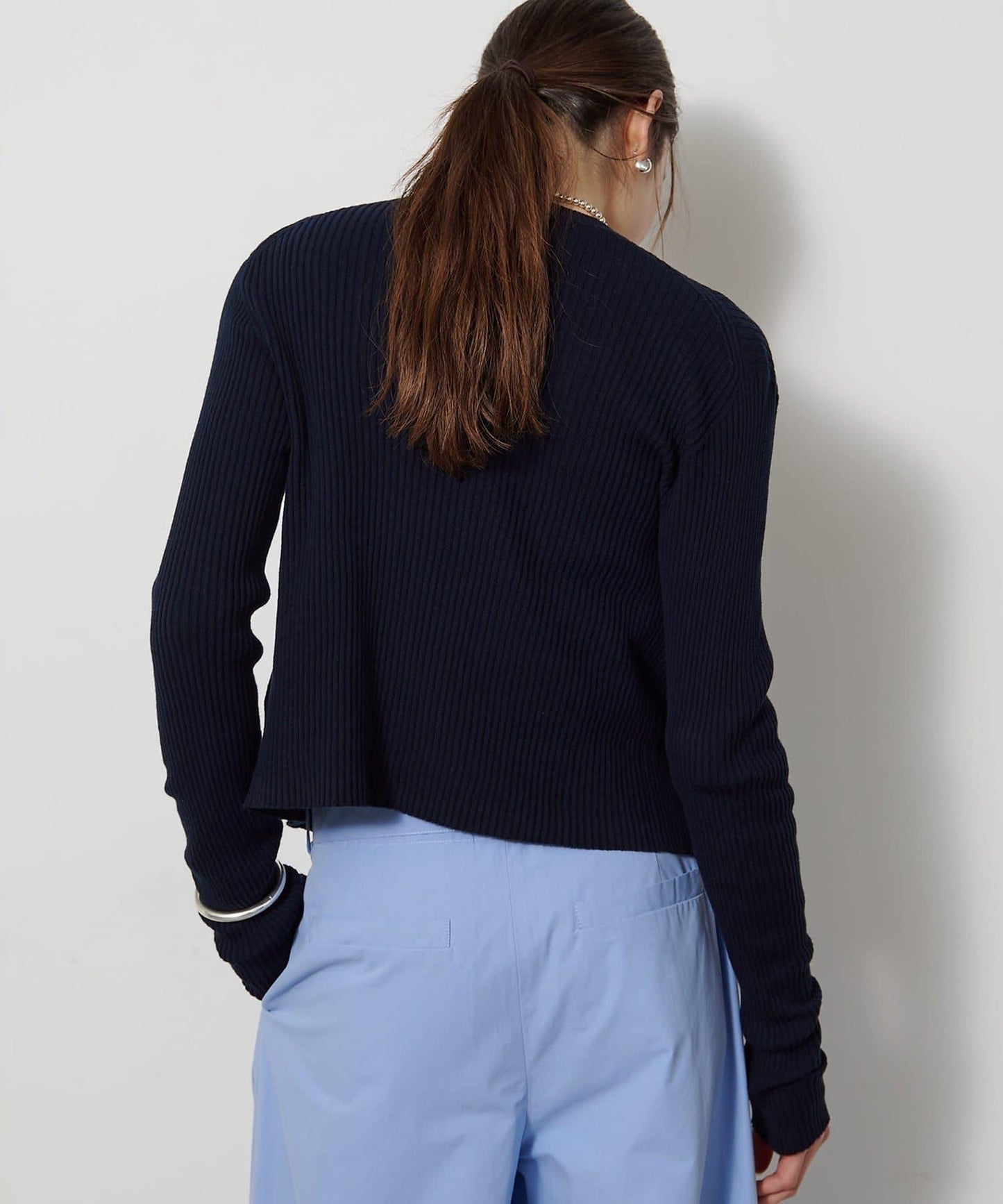 無縫羅紋針織開衫