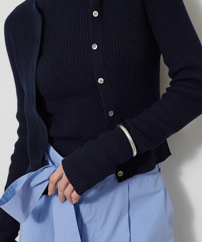 無縫羅紋針織開衫