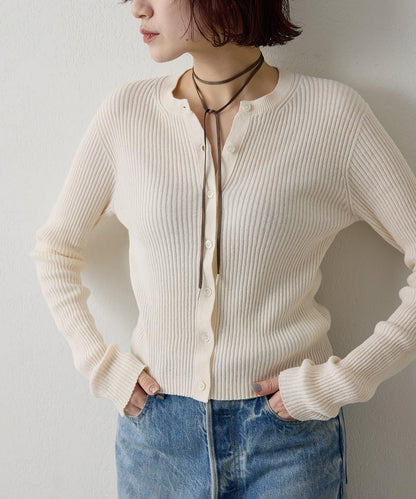 無縫羅紋針織開衫