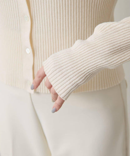 無縫羅紋針織開衫