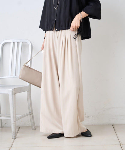 多褶設計 闊腿 褲子