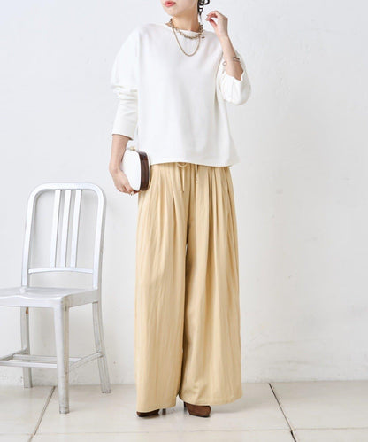 多褶設計 闊腿 褲子