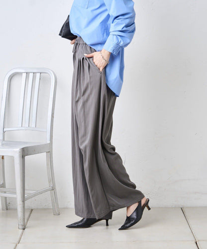 多褶設計 闊腿 褲子