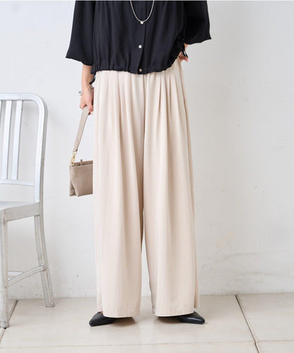 多褶設計 闊腿 褲子