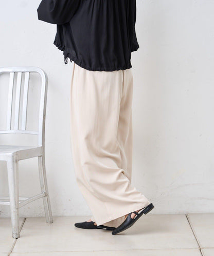 多褶設計 闊腿 褲子