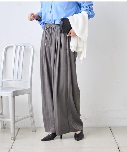 多褶設計 闊腿 褲子