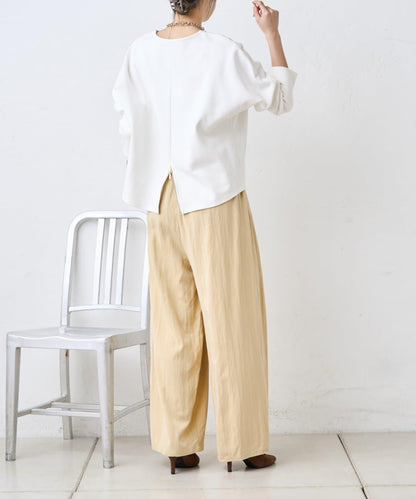 多褶設計 闊腿 褲子