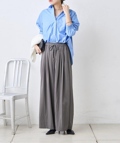 多褶設計 闊腿 褲子