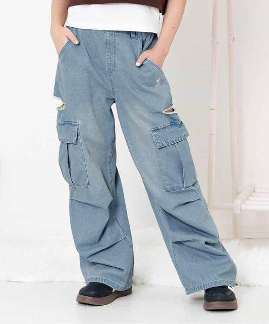 開叉設計工裝褲