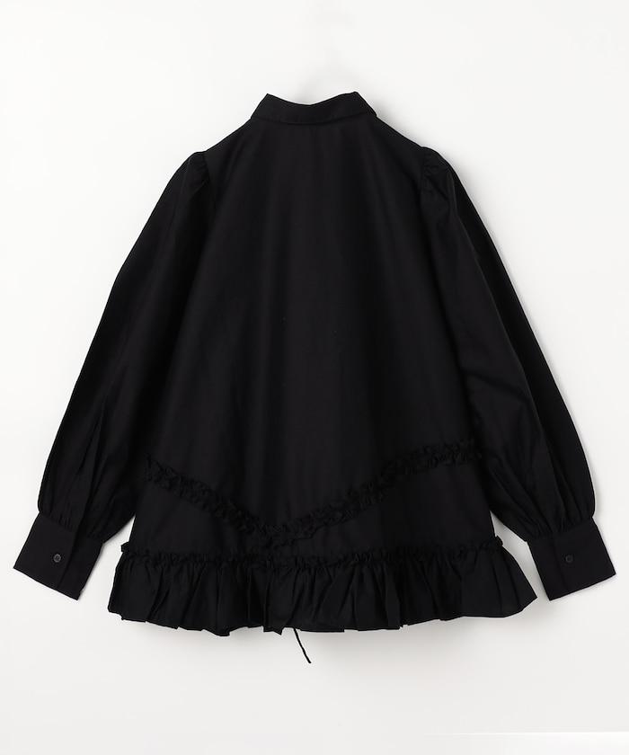 荷葉邊下襬設計 frill hem long sleeve shirts 長袖襯衫