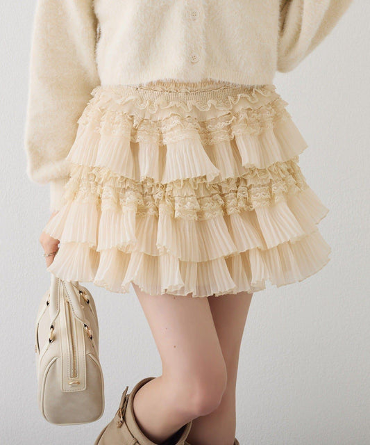 one after another 荷葉邊迷你半身裙