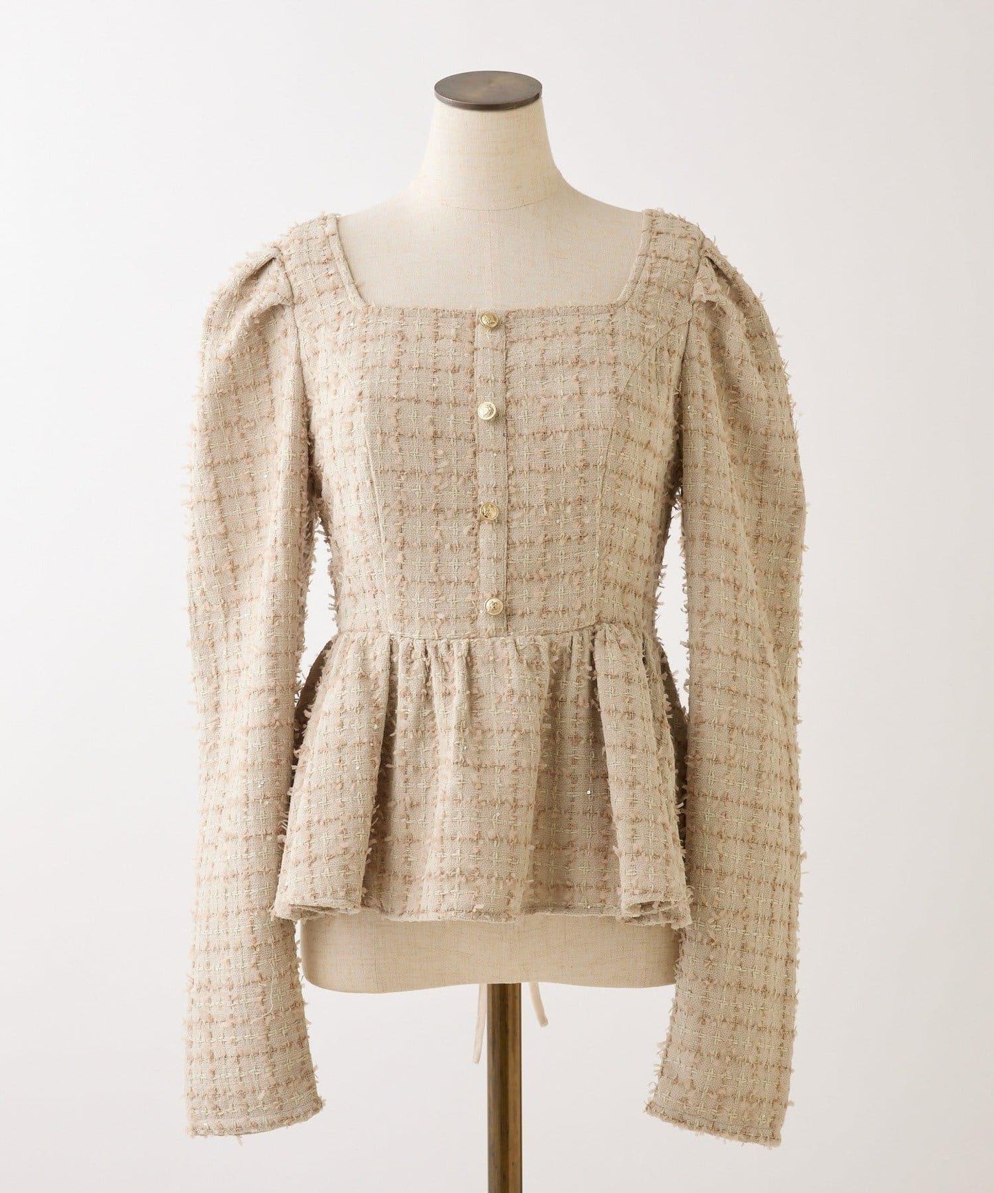 one after another 後背蕾絲荷葉下襬上衣