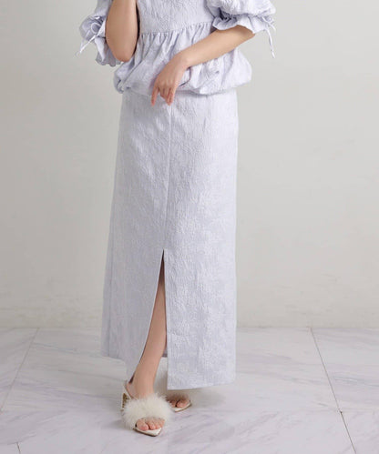 Seemi. 開叉修身 後繫帶 半身裙