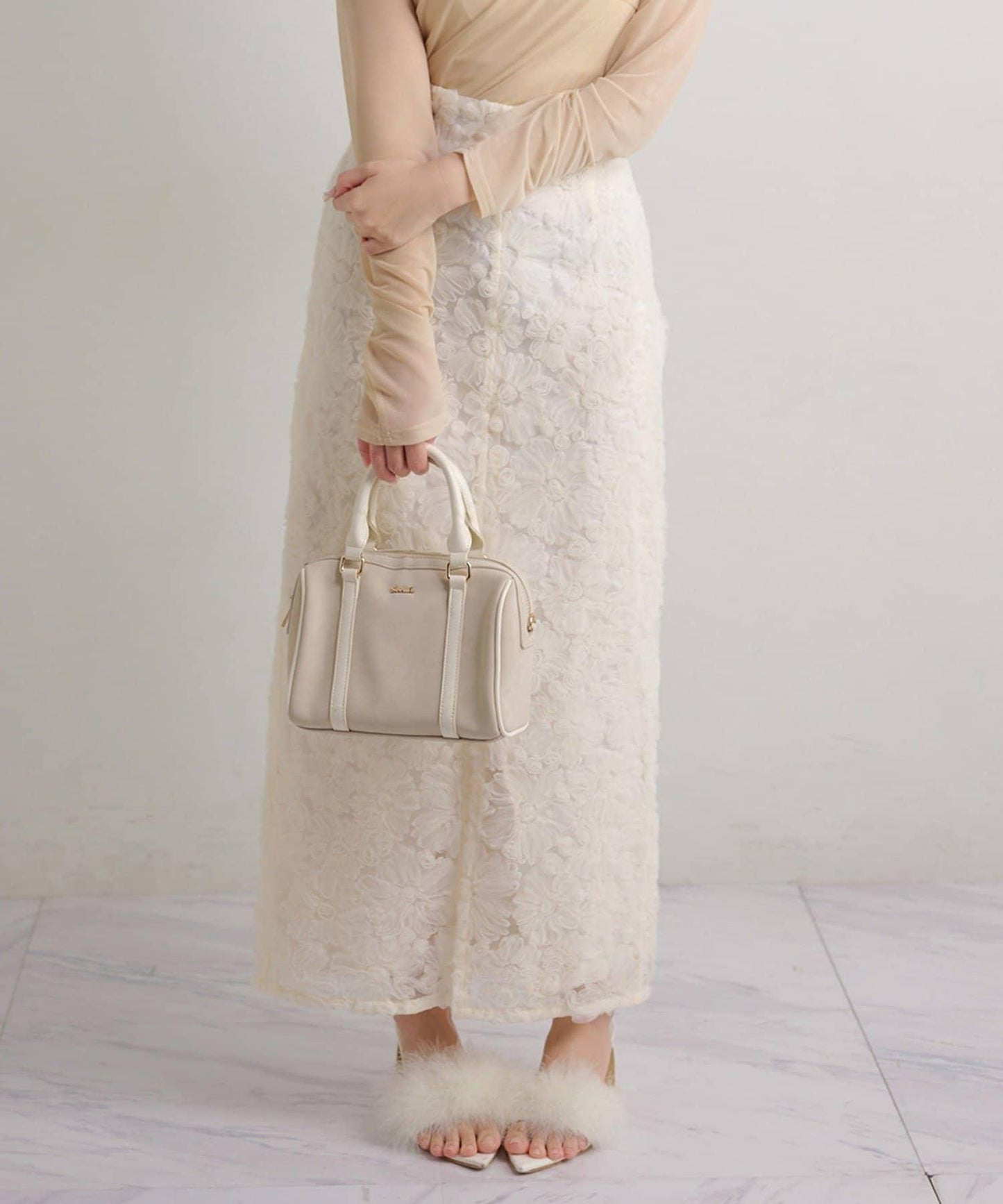 Seemi. 開叉修身 後繫帶 半身裙