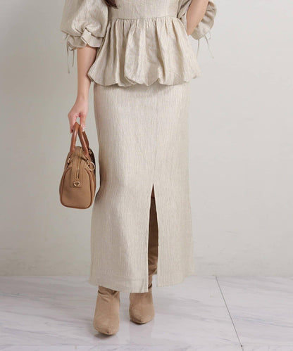 Seemi. 開叉修身 後繫帶 半身裙