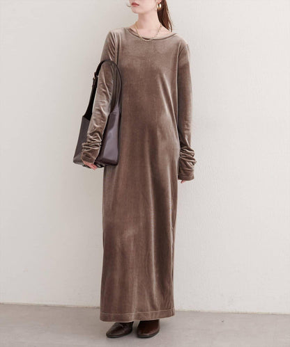 EVERY.VERY niceclaup 袖口抽褶 絲絨 連衣裙