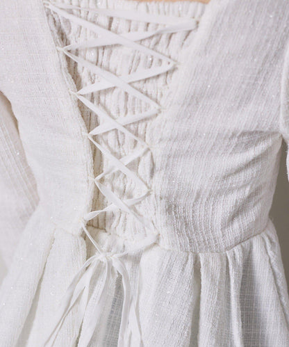 one after another 後背蕾絲荷葉下襬上衣