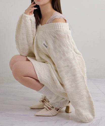 Seemi. 粗節針織 罩衫連衣裙