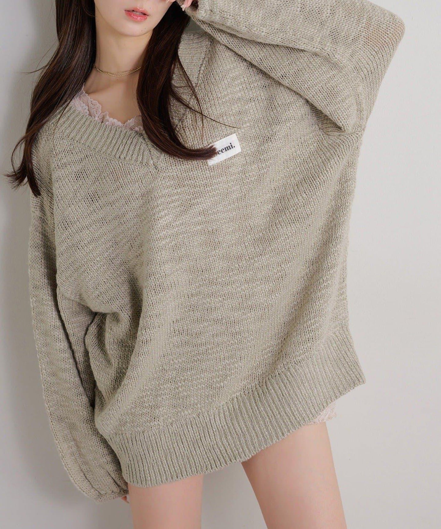 Seemi. 粗節針織 罩衫連衣裙