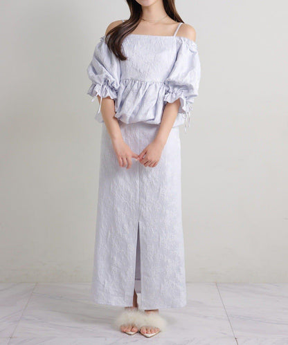 Seemi. 開叉修身 後繫帶 半身裙