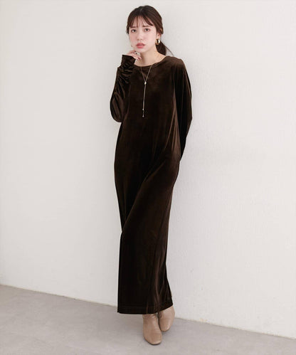EVERY.VERY niceclaup 袖口抽褶 絲絨 連衣裙