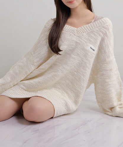 Seemi. 粗節針織 罩衫連衣裙