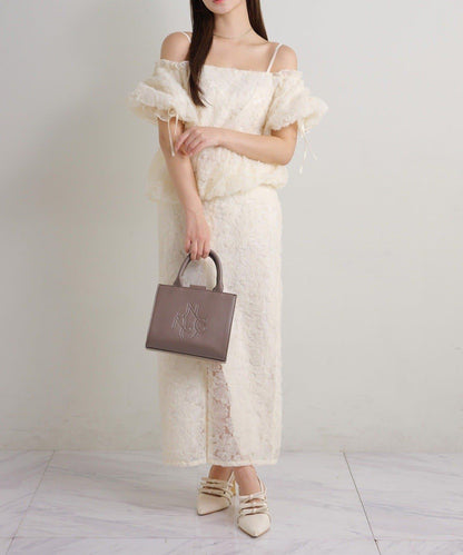 Seemi. 開叉修身 後繫帶 半身裙