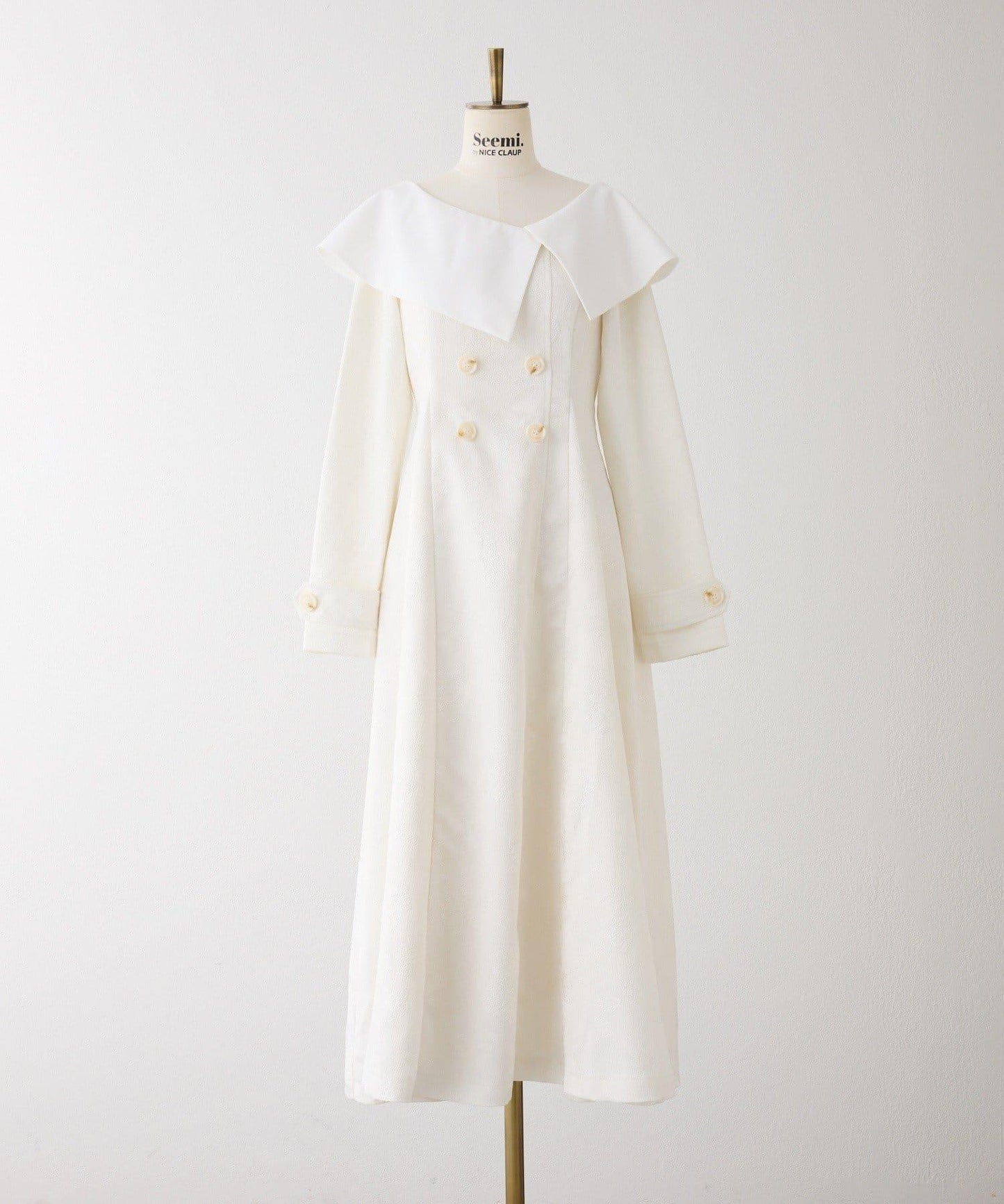 Seemi. 大翻領 長款 連衣裙