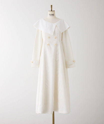 Seemi. 大翻領 長款 連衣裙