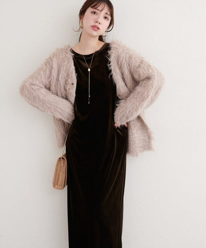 EVERY.VERY niceclaup 袖口抽褶 絲絨 連衣裙