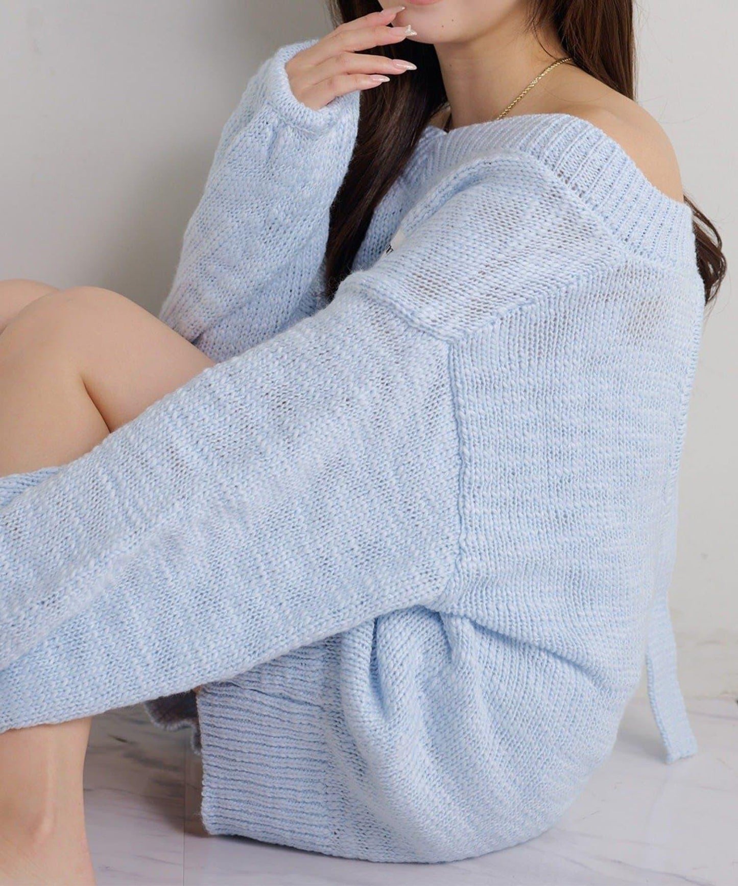 Seemi. 粗節針織 罩衫連衣裙