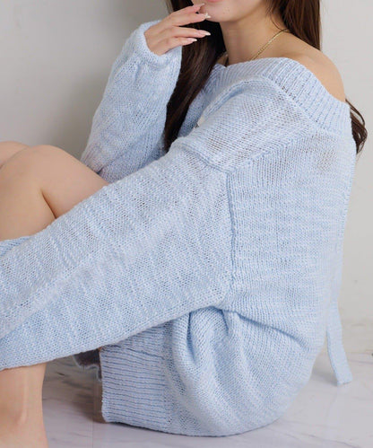 Seemi. 粗節針織 罩衫連衣裙