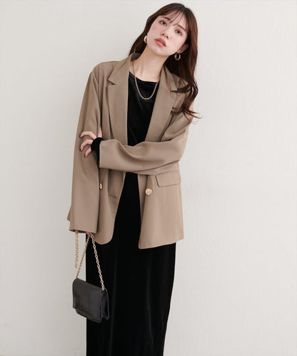 EVERY.VERY niceclaup 袖口抽褶 絲絨 連衣裙