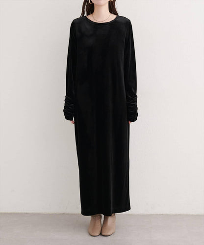 EVERY.VERY niceclaup 袖口抽褶 絲絨 連衣裙