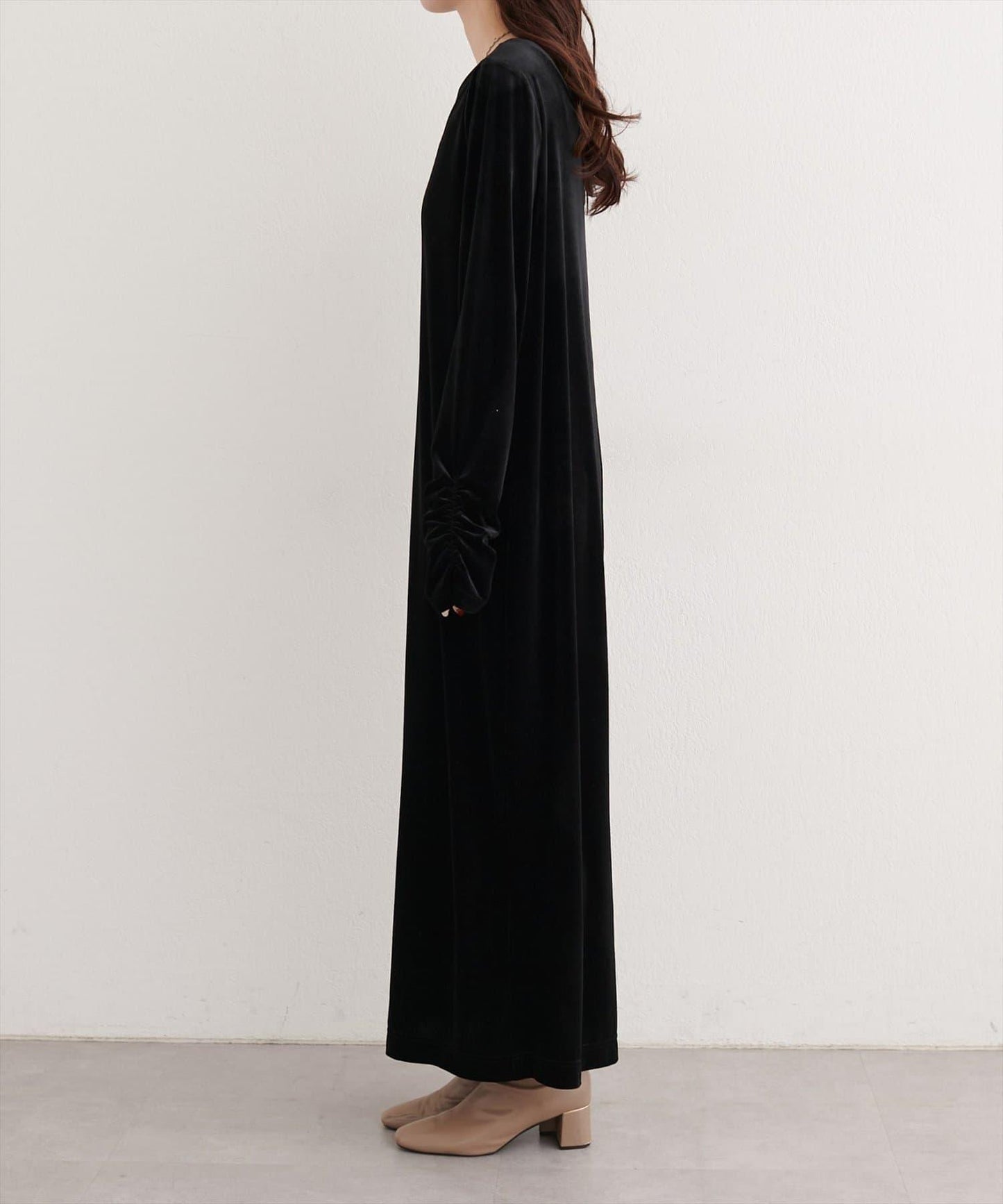 EVERY.VERY niceclaup 袖口抽褶 絲絨 連衣裙