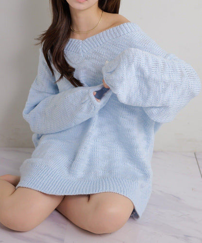 Seemi. 粗節針織 罩衫連衣裙