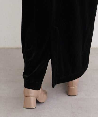 EVERY.VERY niceclaup 袖口抽褶 絲絨 連衣裙