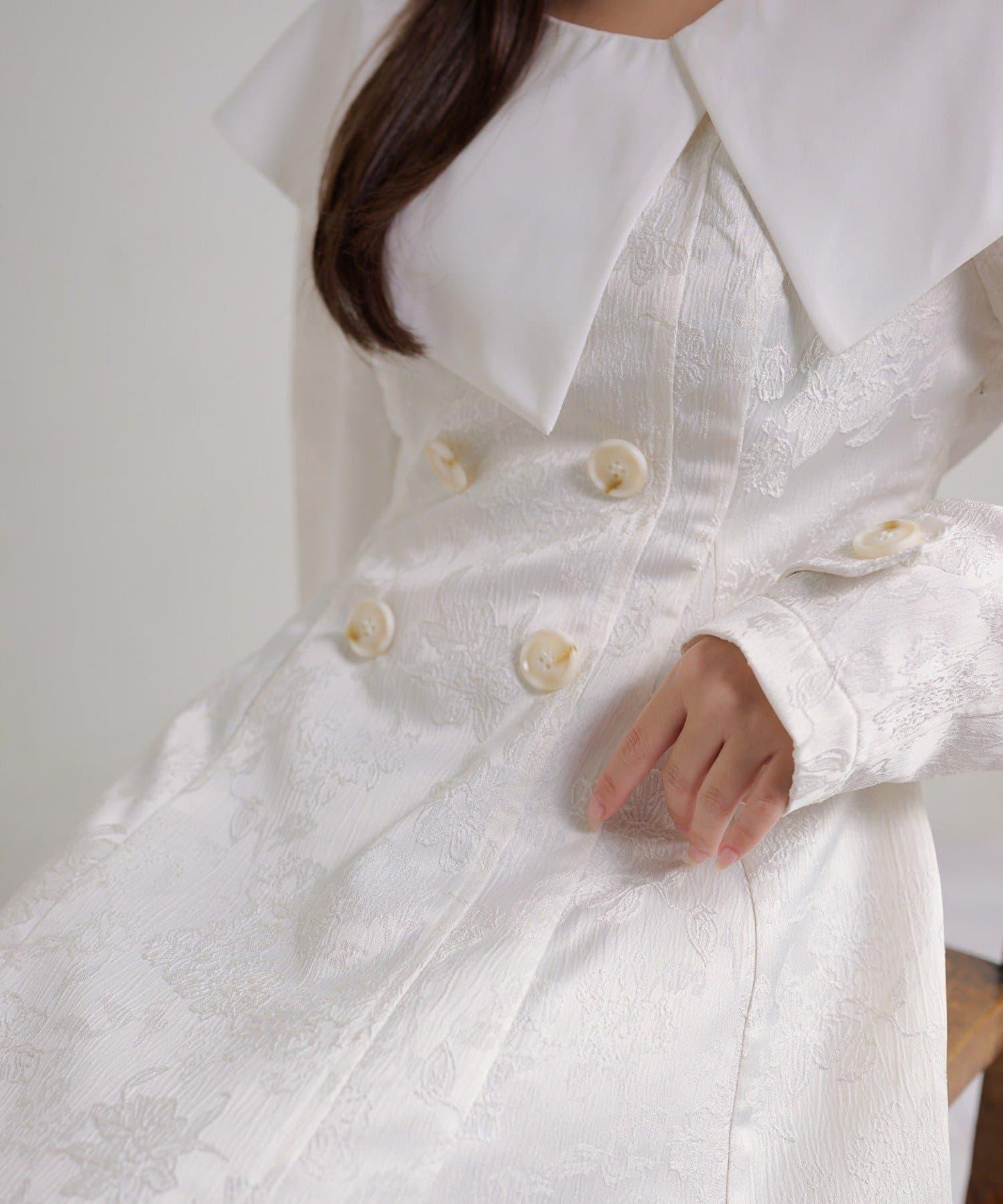 Seemi. 大翻領 長款 連衣裙