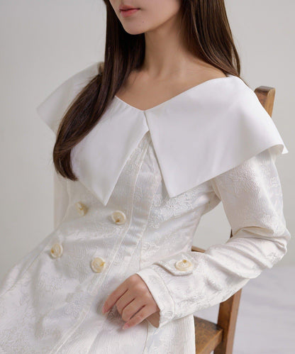 Seemi. 大翻領 長款 連衣裙