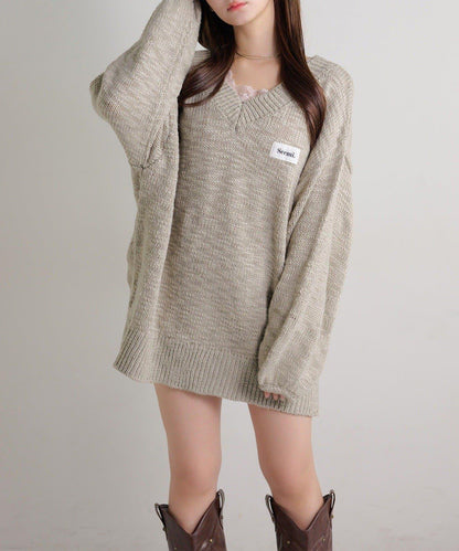 Seemi. 粗節針織 罩衫連衣裙