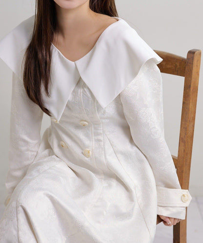 Seemi. 大翻領 長款 連衣裙